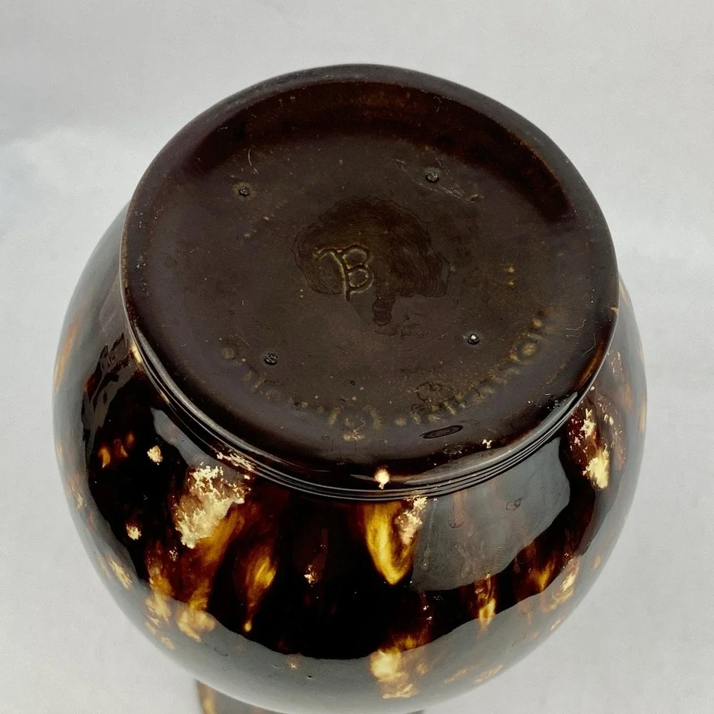 Vintage Splotchy 70s Brown Vase Holland Mold 10